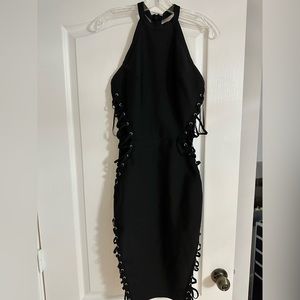 Black midi dress